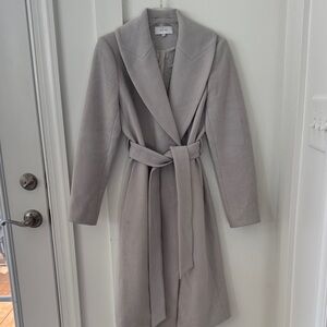 Reiss Wool Blend Gray Wrap Coat Size 8